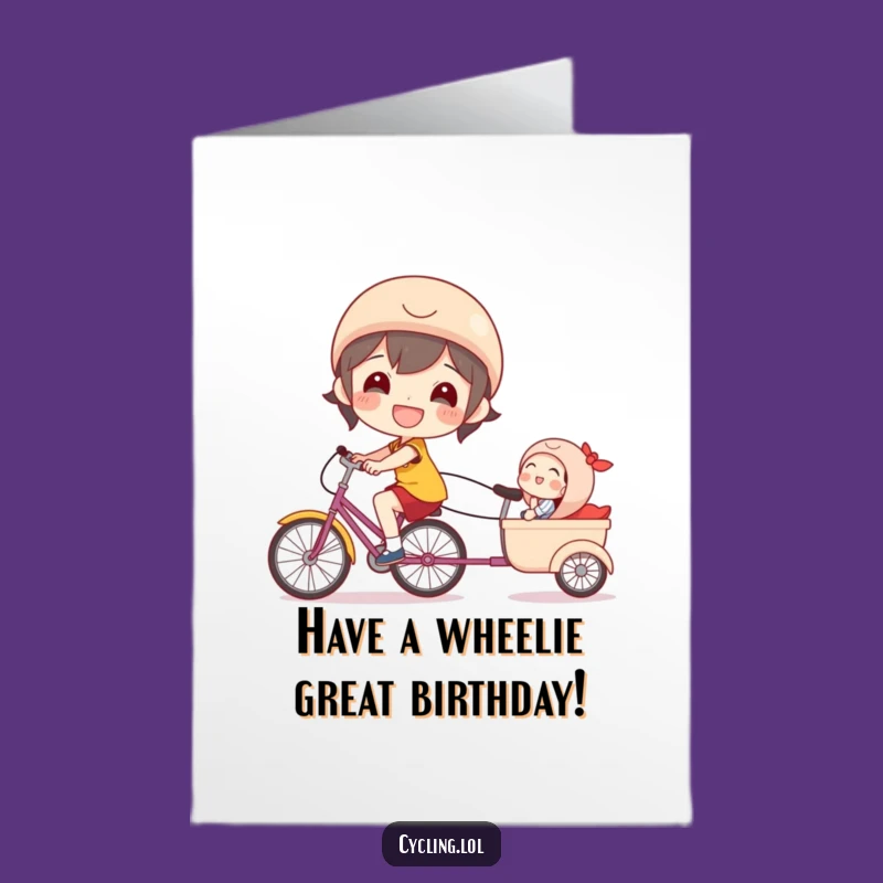 Free Printable Birthday Card: Happy Bike Ride Fun Downloadable Gift
