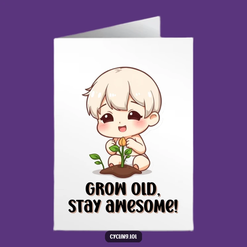 Funny Free Printable Birthday Card: Curious Plant Character, Hilarious Sprout Design, Downloadable Gift