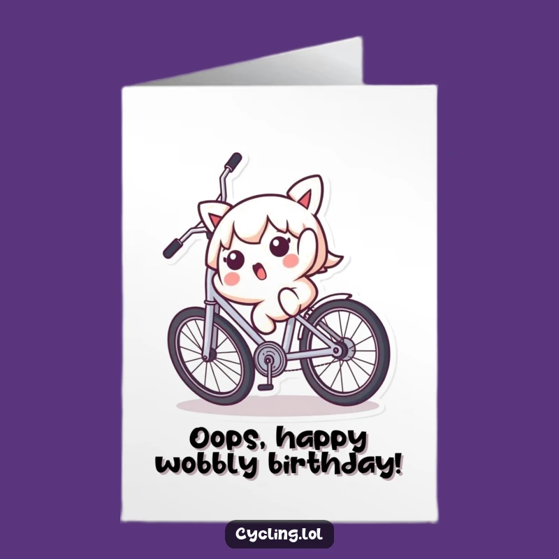 Free Printable Birthday Card: Wobbly Cyclist, Funny Fail Downloadable Gift