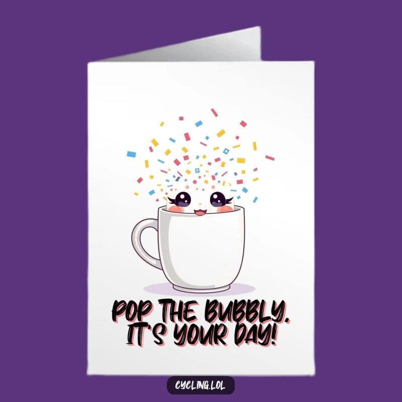 Free Printable Birthday Card: Mug Burst, Confetti Fun - Downloadable Gift
