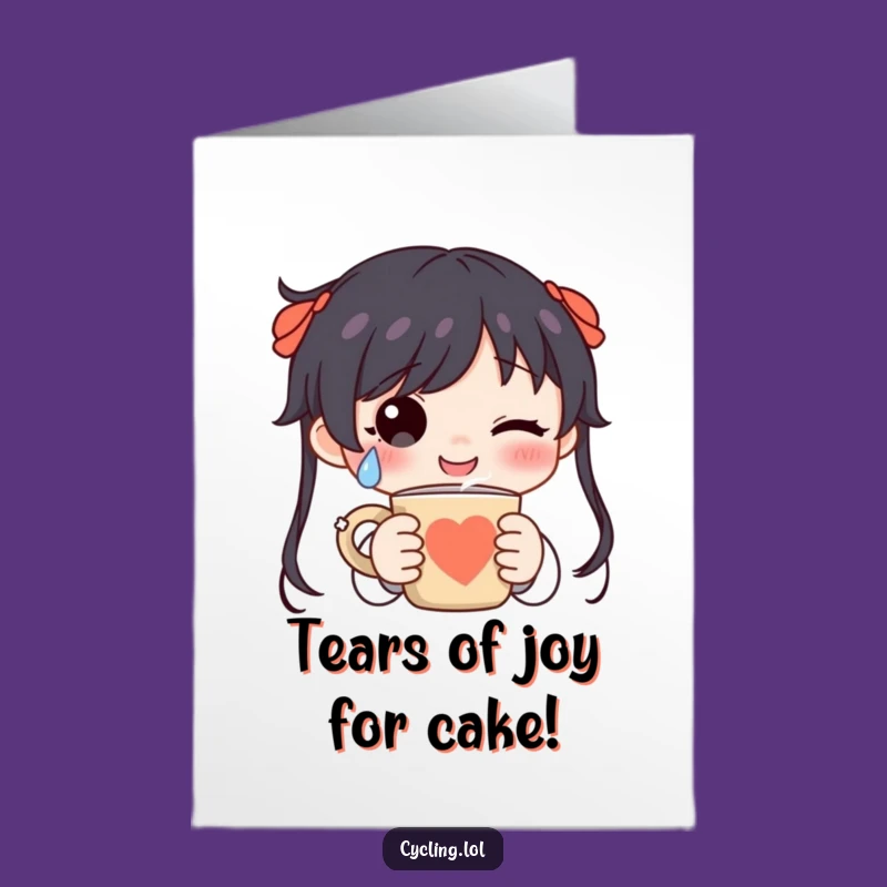 Free Printable Birthday Card: Teary-Eyed Mug Lover Downloadable Greeting