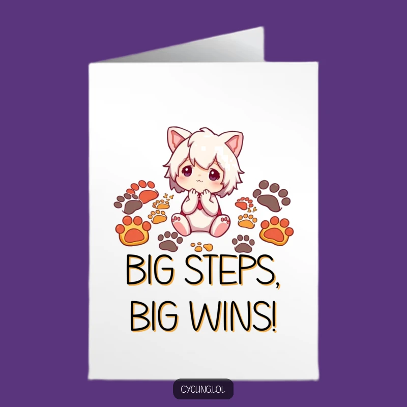 Free Printable Congratulations Card: Footprint Character, Thoughtful Journey, Humorous Congrats, Downloadable