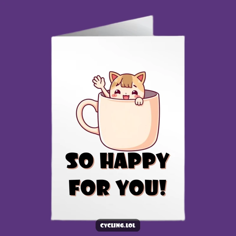 Free Printable Mug Wave Congrats Card: Funny Downloadable Gift of Joy
