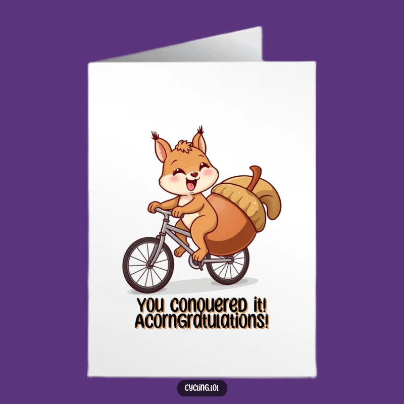 Free Printable Congratulations Card: Squirrel's Tough Climb - Humorous Downloadable Gift