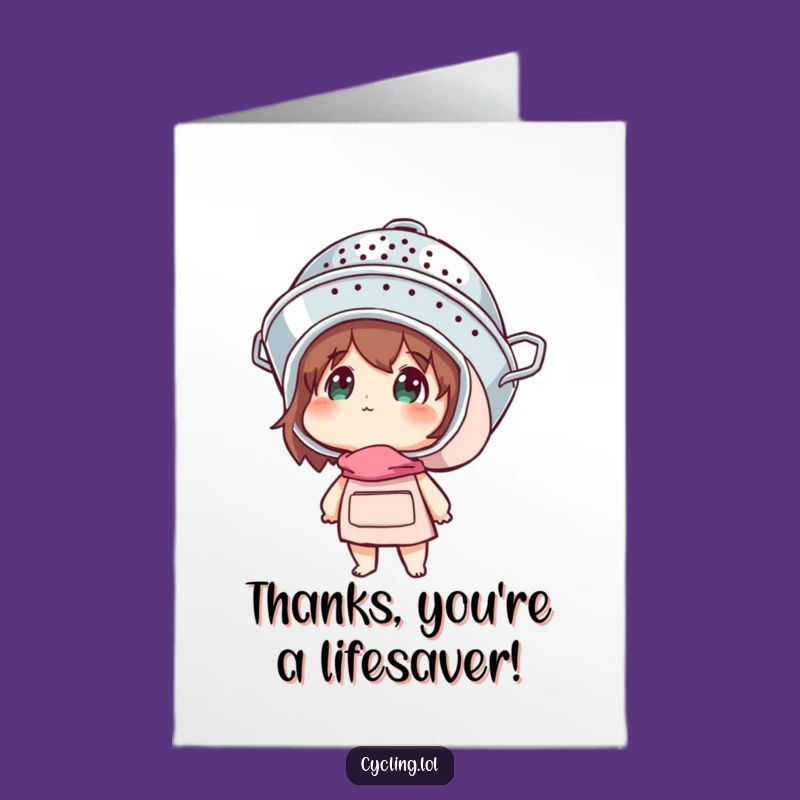 Free Printable Thank You Card: Colander Helmet Gratitude Wonder Downloadable