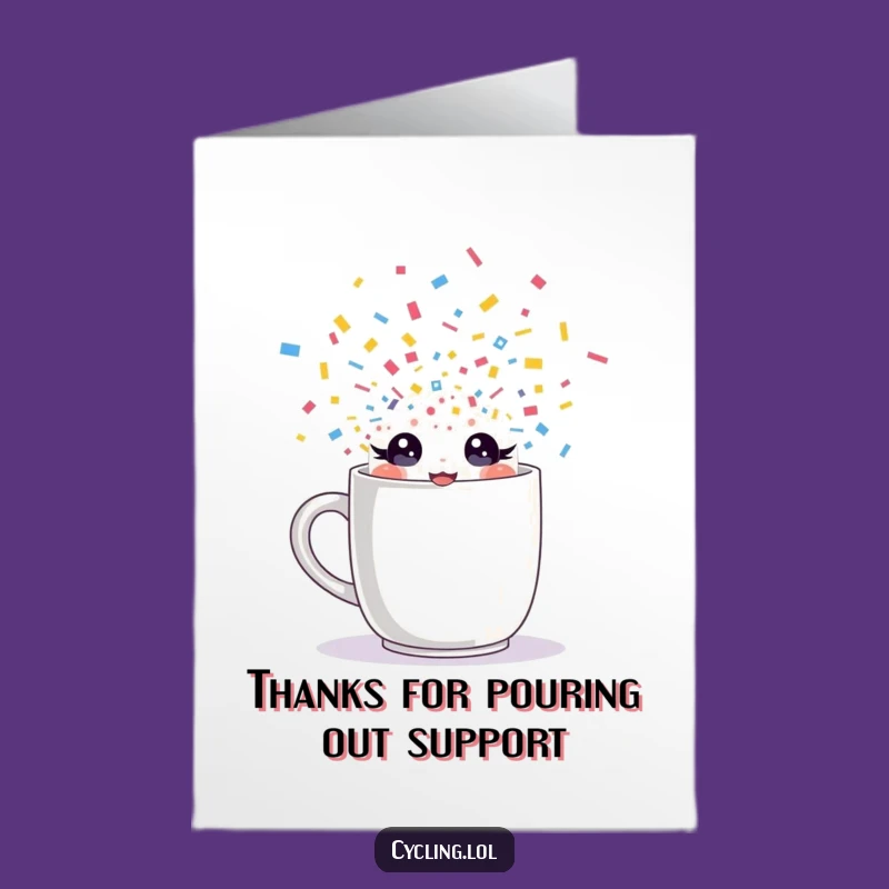 Free Printable Thank You Card: Mug Burst, Grateful Confetti - Downloadable Gift