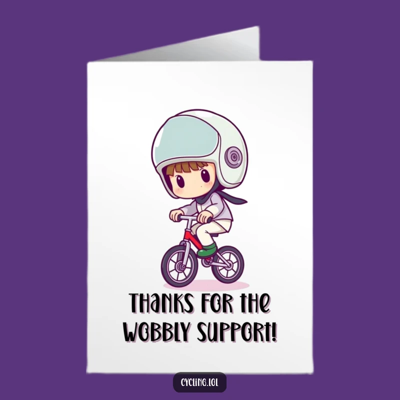 Free Printable Thank You Card: Wobbly Unicycle Humor Character Funny Download
