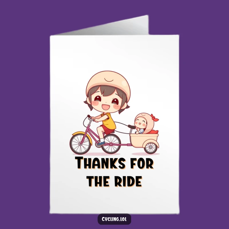 Free Printable Thank You Card: Happy Bike Ride Gratitude Downloadable Gift