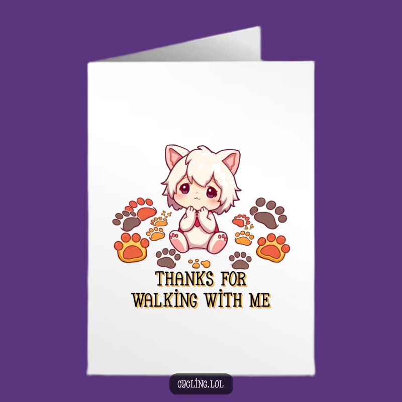 Funny Free Printable Thank You Card: Footprint Character, Reflective Thanks, Humorous Gratitude, Downloadable