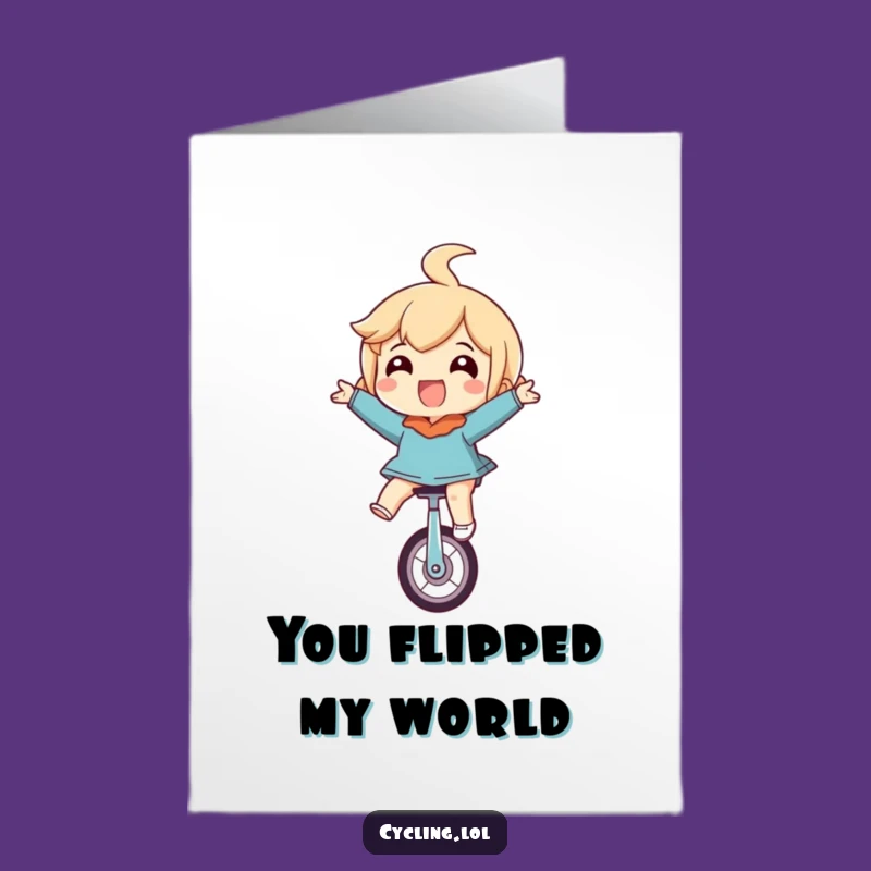 Free Printable Thank You Card: Upside Down Unicycle Funny Greeting Downloadable Gift