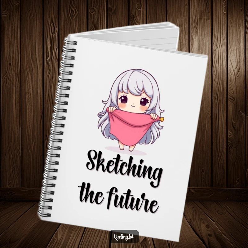 Funny Notebook: Cover shows a seamstress with a grand design, unrolling fabric, ready to capture creative thoughts, humorous stationery.