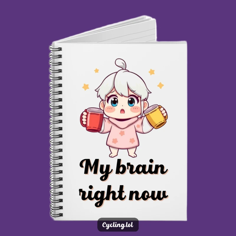 Funny Surprised Mug Juggler Notebook - Jot Down Ideas with a Smile!