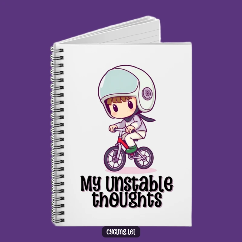 Funny Unicycle Wobble Notebook - Big Helmet Character, Journal Funny Gift