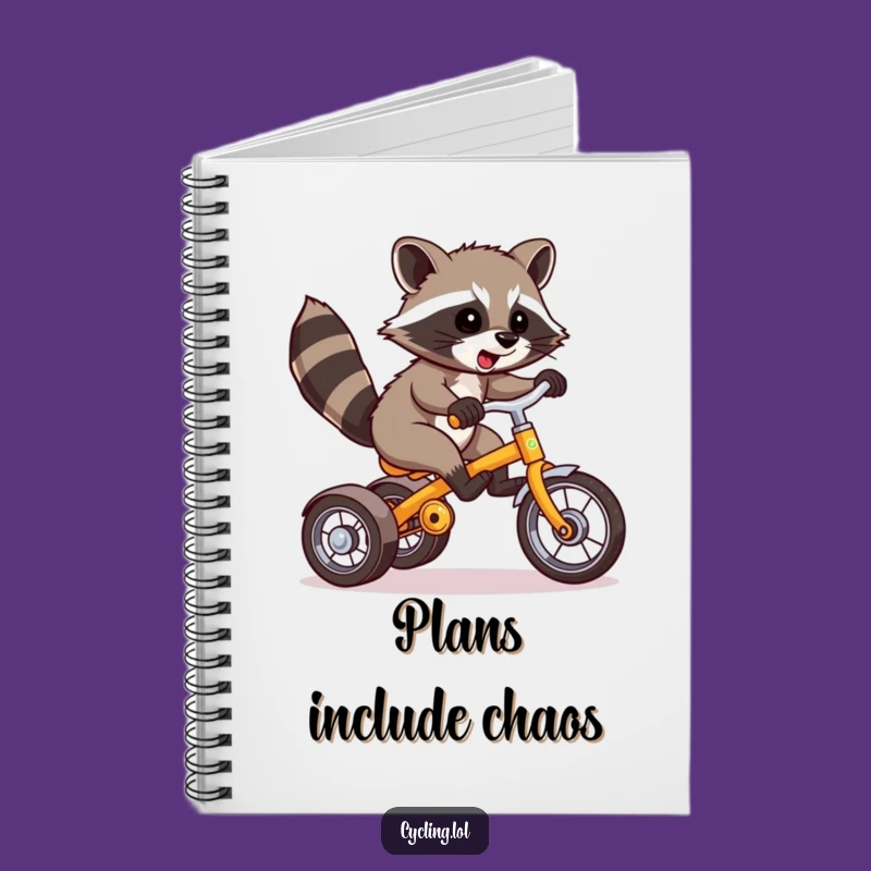 Funny Raccoon Wheelie Tricycle Notebook - Jot Down Laughs and Ideas!