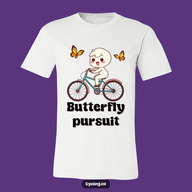 Funny Kawaii Butterfly Rider T-Shirt - Joyful Bicycle Adventure Apparel