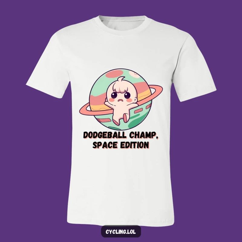 Funny Planet Escape Tee: Startled Character & Cheeky Orb, Ideal Funny Gift