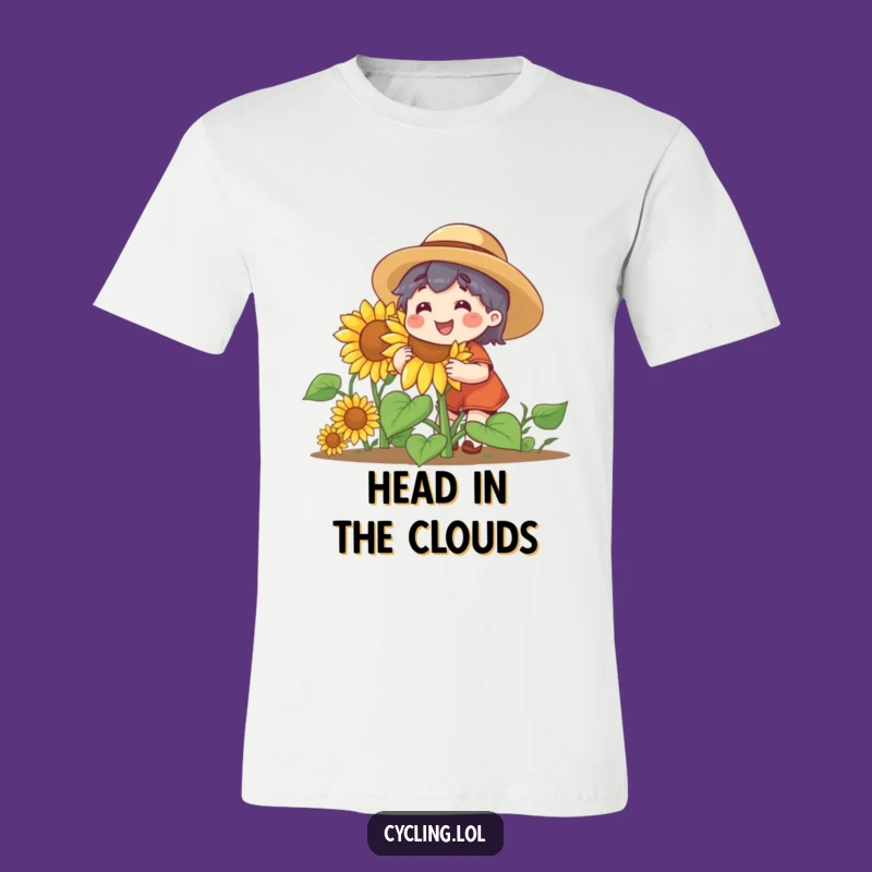 Funny Sunflower Gardener Tee - Cheerful Character, Vibrant Funny Gift for Gardeners