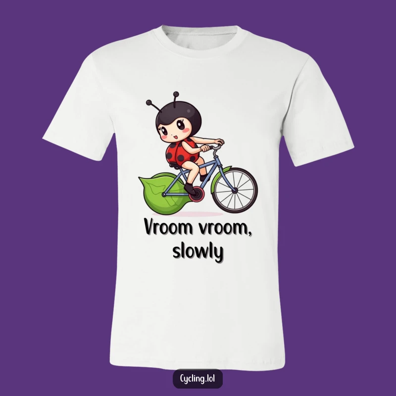 Funny Ladybug Bike T-Shirt - Determined Pedal Power Graphic Tee Gift