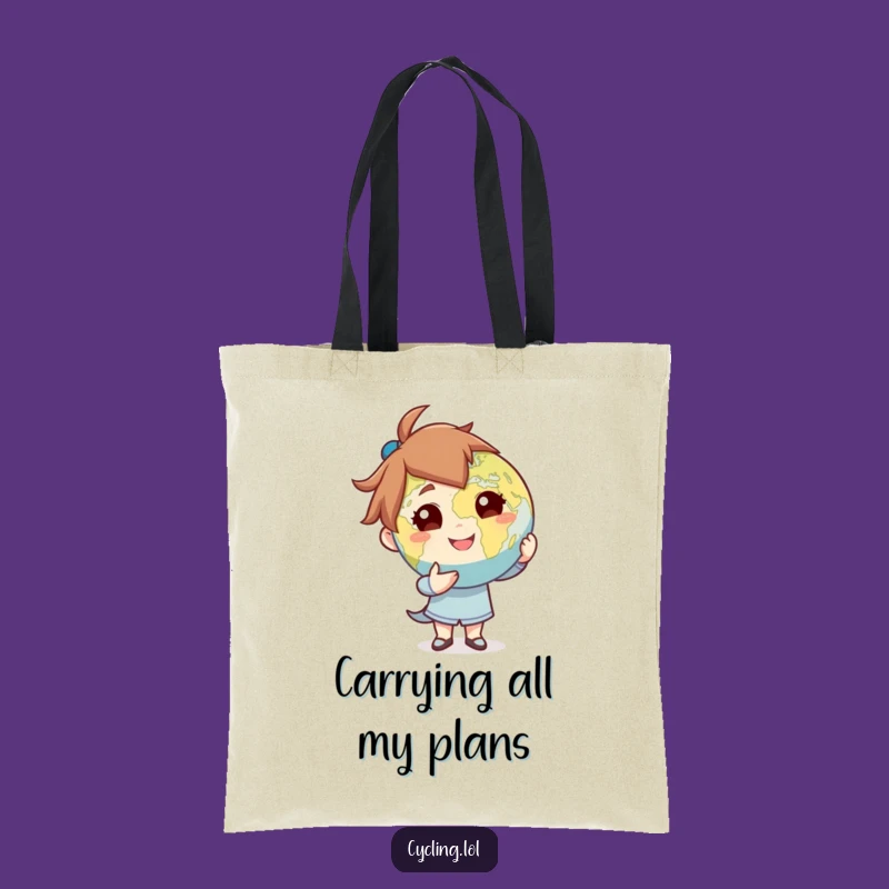 Funny World Presenter Tote Bag: Confident Globe Carryall