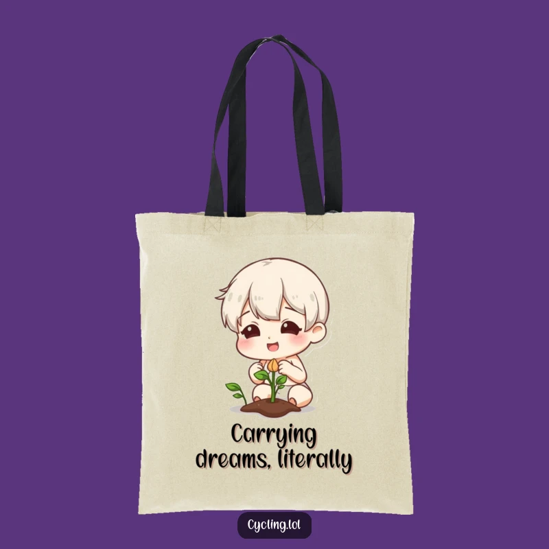 Funny Sprout Gardener Tote Bag: Carry Your Plants with Character's Smile