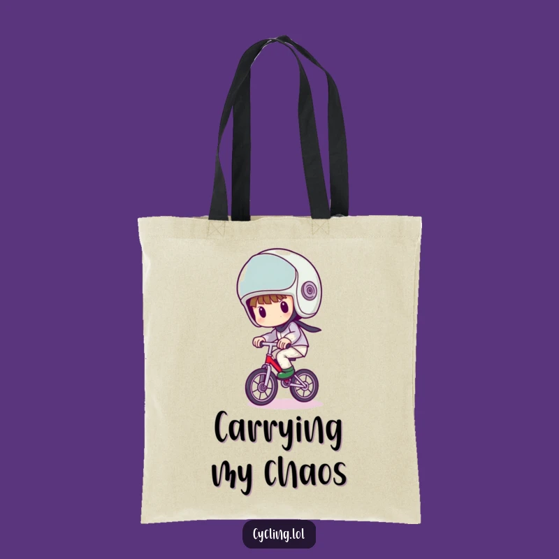 Funny Unicycle Wobble Tote Bag - Big Helmet Character, Practical Funny Gift