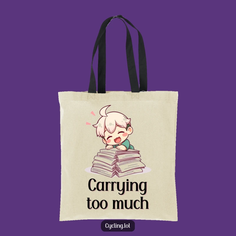 Funny Tripping Scholar Tote Bag: Comical Research Papers Carryall