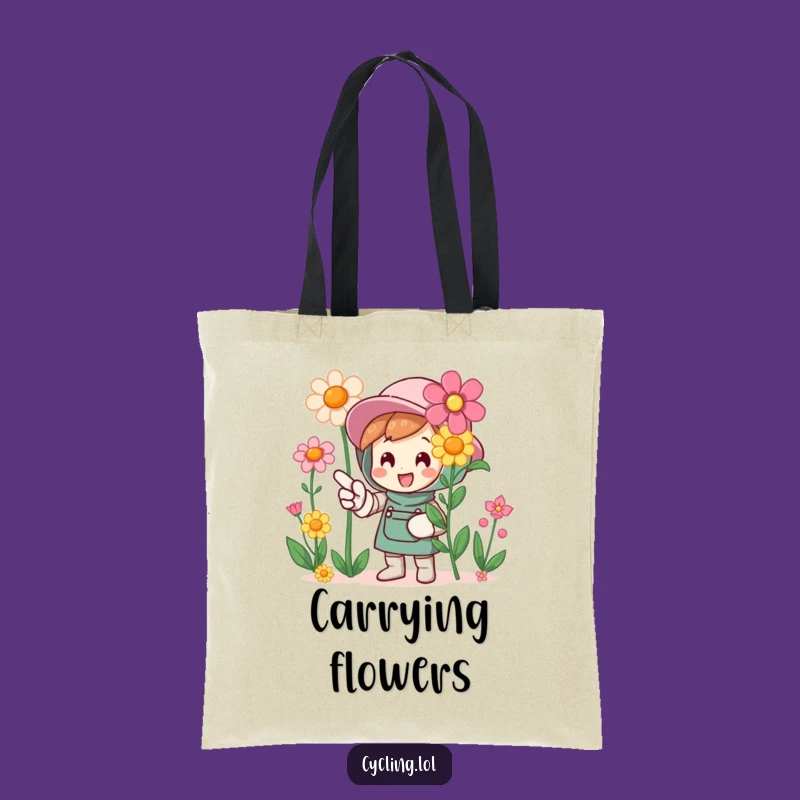 Funny Flower Pointer Tote Bag: Carry Your Garden Joy