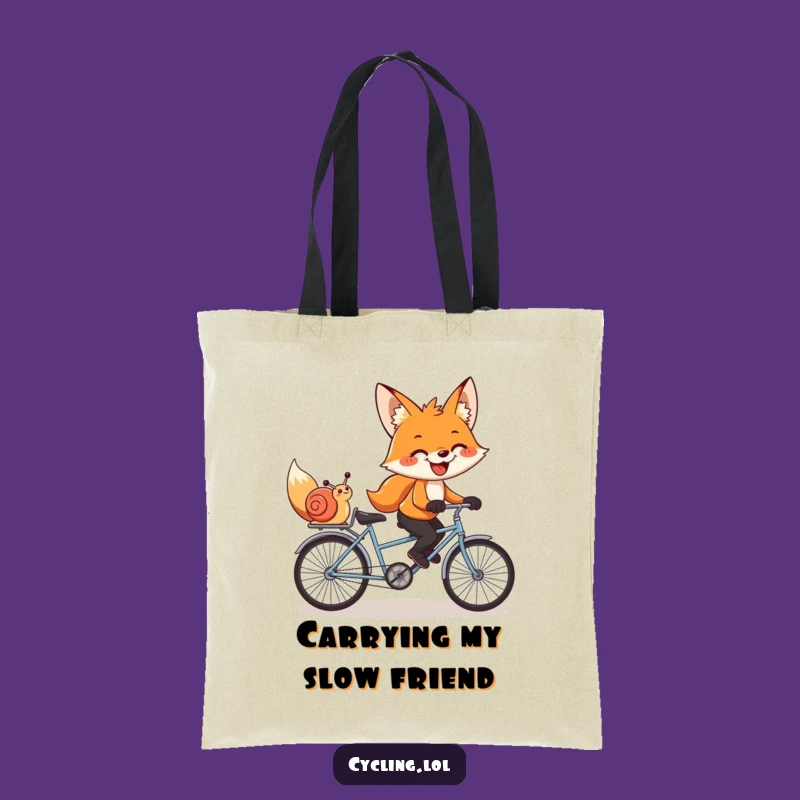 Funny Fox & Snail Tote Bag: Carry Your Friends with Humor, Fun Gift