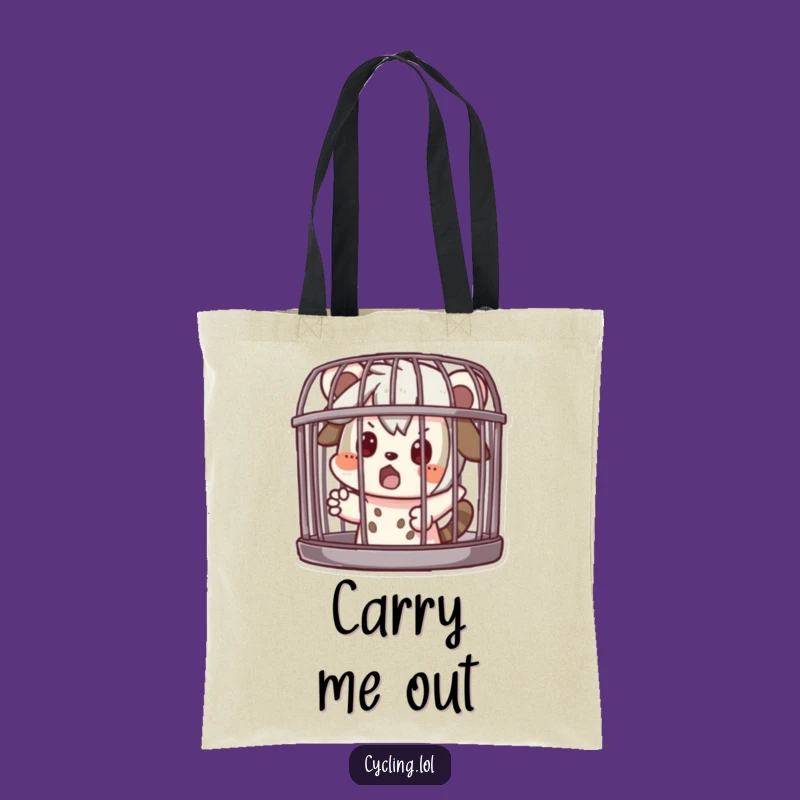 Funny Gag Tote: Caged Character Surprise - Humorous and Practical Carry-all