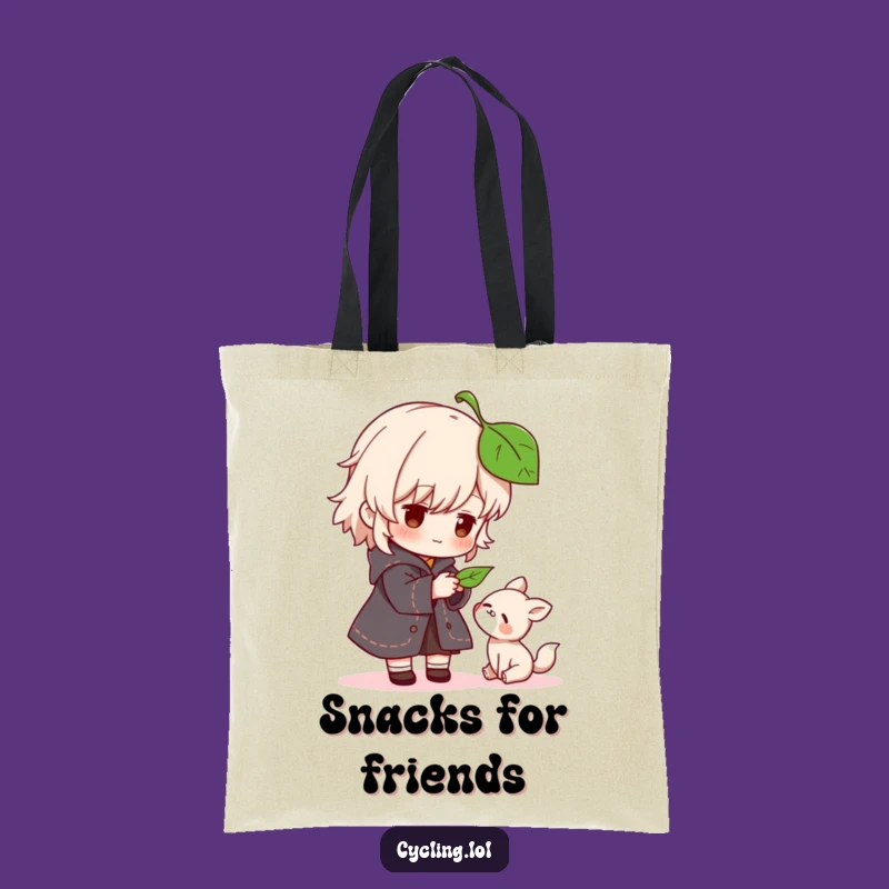 Funny Kindness Tote Bag: Carry Compassion with Character's Leaf Offering