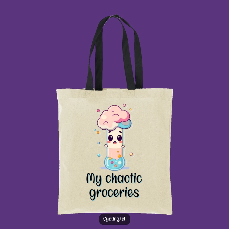 Funny Science Tote Bag: Eruption Character Carry-All, Perfect Funny Gift